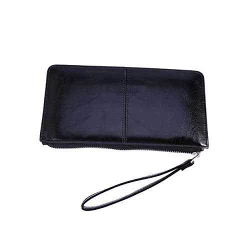 WRITWAA Damen Zipper Buckle Clutch Purse Hochwertige Handtasche Für Mobilgeräte Große Kapazität Eleganter Schwarzer Geldbeutel Für Täglichen Gebrauch von WRITWAA