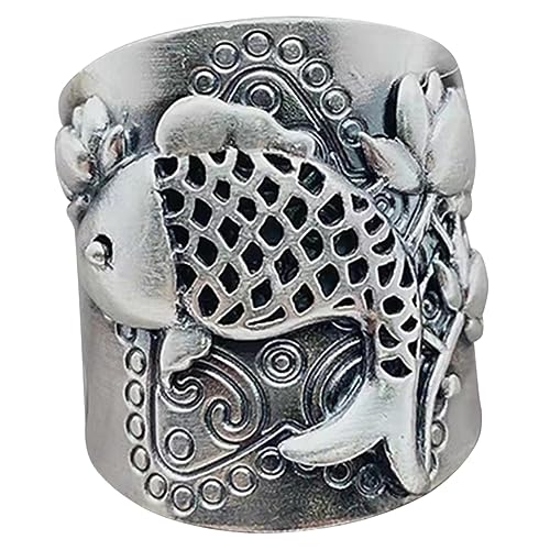 WRITWAA Damen-schmuck Mit Karpfenmotiv Verstellbare Öffnung Lotus-design Stilvoller Schmuck Für Den Alltag von WRITWAA