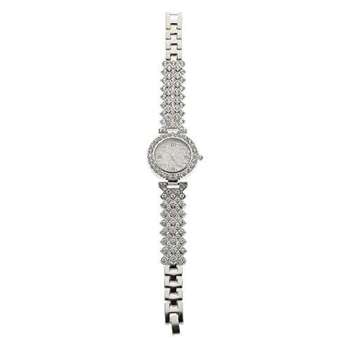 WRITWAA Glamorous Weibliche Quarz Armbanduhr Dekorative Silber Ton Casual Uhr Einstellbar Stilvolle von WRITWAA