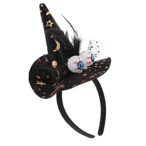 WRITWAA Halloween Stirnband Hexenhut Augapfel Haarbänder Kopfbedeckung Für Frauen Mädchen Party Dekoration Kostüm Requisiten Cosplay Stirnband von WRITWAA