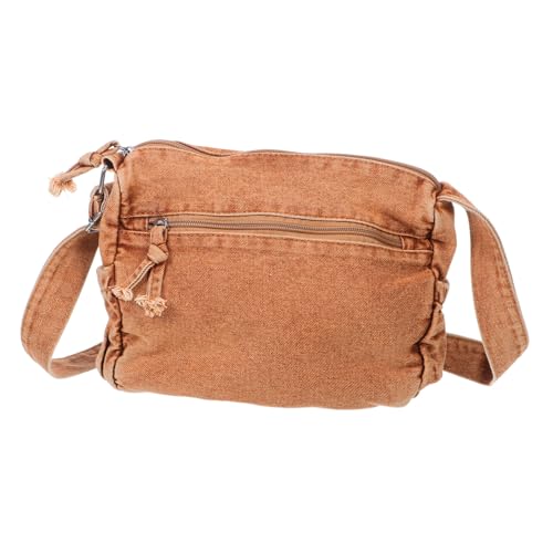 WRITWAA Denim Crossbody Tote Damen Schultertasche mit Großer Kapazität Leichter Canvas Umhängetasche mit Mehreren Fächern für Alltag Reisen und Shopping Vintage Wasserabweisend und Robust von WRITWAA