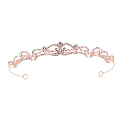 WRITWAA Diamant Tiara Tiaras Sei Mädchenstirnband Strass Braut fanny Brautstirnband Hochzeit Stirnband Prinzessin Diademe Tiara für die Hochzeit der Braut Brautkrone Zinklegierung Roségold von WRITWAA