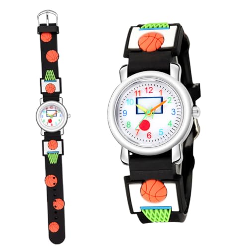 WRITWAA Digitale Kinderuhr Cartoon Schöne Basketball-Armbanduhr Quarzuhr Für Handgelenksdekoration Entzückende Modeuhr Für Jungen Und Mädchen Farbe von WRITWAA