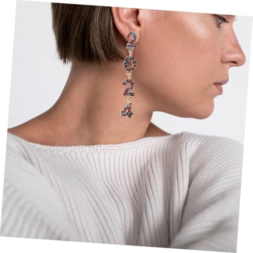 WRITWAA Digitale Statement-ohrringe Damen Glitzernde Funkelnde Ohrhänger für Hochzeit Party Alltag Modisch Auffällige Ohrstecker Passend für Damen von WRITWAA