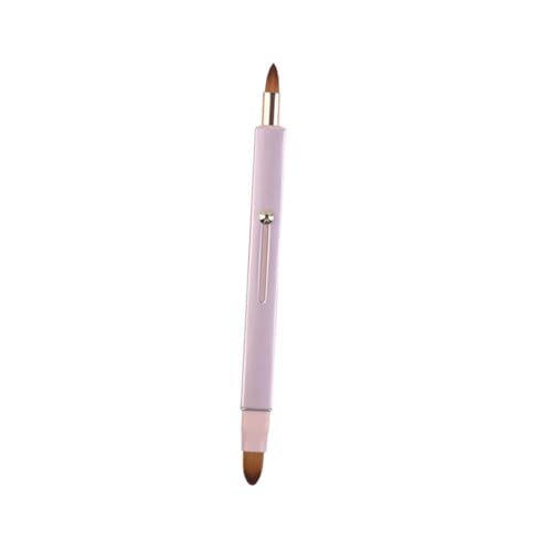 WRITWAA Doppelköpfiger Make Up für Lippen und Augen Praktischer Kosmetikpinsel mit Abdeckung Rosa Multifunktional für Lippenstift und Eyeliner von WRITWAA