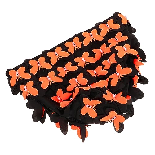 WRITWAA Dreidimensionale Schmetterlingsblume plus Bommel Schwan Mützen für Frauen Badekappe für kurzes Haar leds leuchtmittel photostickomni Schmetterlings-Badekappe Schwimmkappe Nylon von WRITWAA