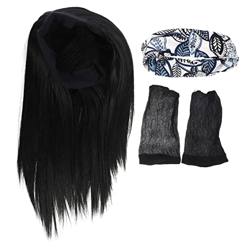 WRITWAA Echthaar-stirnbandperücke Mit Perückennetzen Gerade Für Frauen Natürlich Aussehend Leicht Tragbar Und Hitzebeständig Für Verschiedene Anlässe von WRITWAA