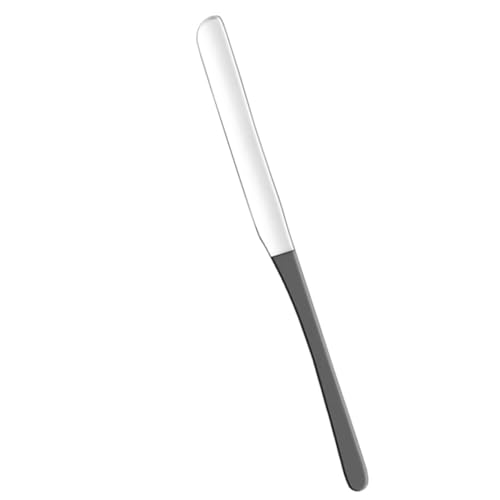 WRITWAA Edelstahl Kosmetik-spatel Für Make-up Doppelter Rundkopf Vielseitiges Mischwerkzeug Für Foundation Blush Lidschatten Nagellack Schwarz Mit Lederverpackung von WRITWAA