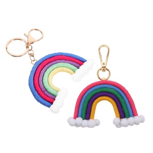 WRITWAA Einzigartige Regenbogen-schlüsselanhänger 2er-Pack Handgewebtes Schlüsselring-Set Schlüsselanhänger Für Handtasche Rucksack Auto Stilvoller von WRITWAA