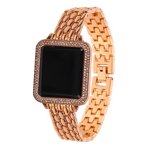 WRITWAA Elegante Led-damenuhr Mit Touchscreen Und Strasssteinen Stilvolle Armbanduhr Für Frauen Und Mädchen Modische Und Komfortable Handgelenkuhr Roségold Perfektes Für Jeden Anlass von WRITWAA