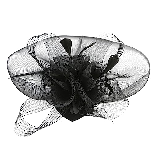 WRITWAA Eleganter Farbiger Haarclip mit Schleife Party Haarschmuck Accessoire für Damen Stilvolle Haarnadel für Hochzeit Cocktailparty Festliche Anlässe Schwarzes Design von WRITWAA