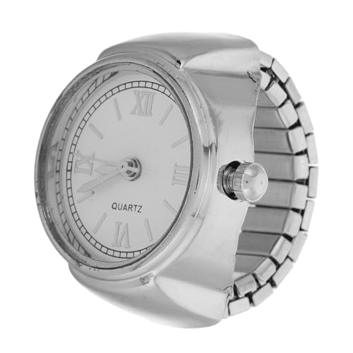 WRITWAA Fingerringuhr Quarz-taschenuhr Für Damen Herren Runde Kleine Uhr Ringuhren Fingeruhren Stilvolle Dekorative Accessoire Lässige Bequeme Materialien Legierung Ästhetik von WRITWAA
