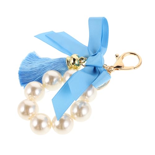 WRITWAA Schlüsselanhänger Mit Perlenquaste Und Schleife Schlüsselanhänger Für Handtaschen Taschendekor Tragetaschenanhänger von WRITWAA