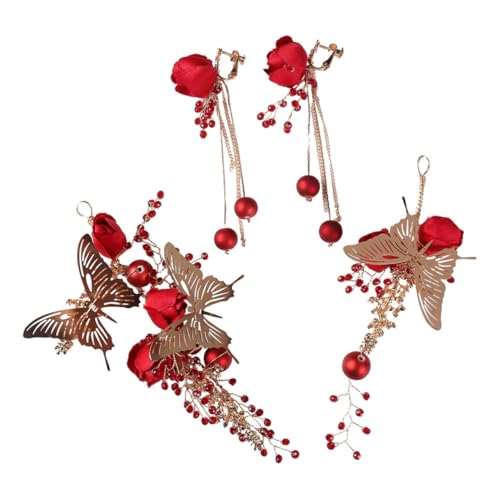 WRITWAA Elegantes Braut-kopfschmuck-clip-set Haarspange und Ohrhänger für Das Brautkleid-set von WRITWAA