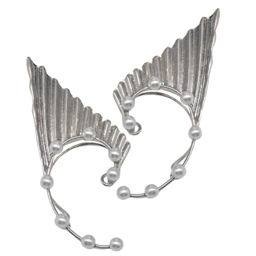 WRITWAA Elf Ohrclips Ohrlöcher Damen Ear Cuff Ohrringe Silberfarbene Ohrschmuck für Frauen und Mädchen Modisch Passend für Party und Alltag von WRITWAA