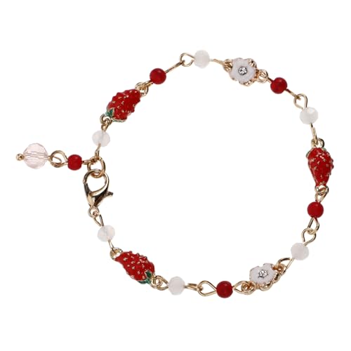 WRITWAA Erdbeer-charm-armband Mit Süßem Fruchtanhänger Verstellbarem Perlenarmband Für Frauen Und Mädchen Handgefertigter Schmuck Mit Kirschanhänger Bunte Fruchtperlenarmband Im von WRITWAA