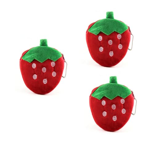 WRITWAA Rote Erdbeer-geldbörse – Geldbörse Für Kinder Und Mädchen Mini-Tasche Aus Plüsch Mit Früchten Cartoon-Design Reißverschluss Perfekt Für Den Täglichen Gebrauch von WRITWAA