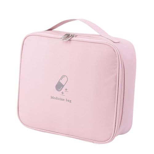 WRITWAA Erste-Hilfe-Kasten Faltbar Notfallmedizin Bausatz Kit-Tasche Tasche Für Überlebensmedizin Reisen Organisator Von Reisemedikamenten Medizinorganisatortasche Oxford-Stoff Rosa von WRITWAA