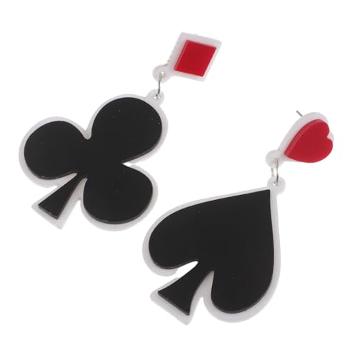 WRITWAA Exklusive Poker Spielkarten Ohrringe Damen Statement Schmuck Acryl Leicht Elegant für Party Club Freizeit Auffällige Herz und Pik Design Komfortabel und Modisch von WRITWAA