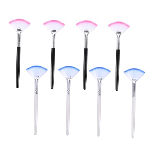 WRITWAA Fächerförmiger Make Up Gesichtsmaske mit Langem Griff 8 Stück für Kosmetikwerkzeuge Wiederverwendbar und Leicht zu Reinigen von WRITWAA
