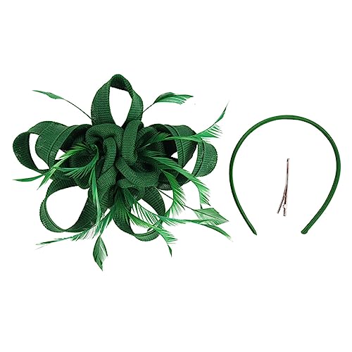 WRITWAA Vintage Fascinator Haarclip Mit Retro-design Und Grünem Farbverlauf Für Hochzeiten Und Teepartys Stilvolles Kopfschmuck-accessoire Für Damen von WRITWAA