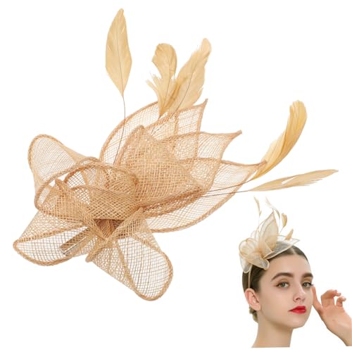 WRITWAA Fascinator-hutclip Und Stirnband-set Damen-fascinator Für Cocktail- Und Teeparty Gold von WRITWAA