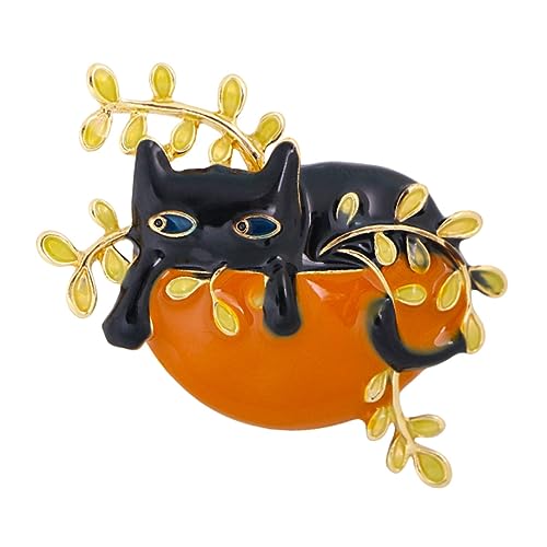 WRITWAA Faule Katze Brosche Kragennadel Schmuck Ansteckblume Im Knopfloch Vintage-jacken Festgeschenke Kawaii Zinklegierung Europäisch Und Amerikanisch Fräulein Cartoon-katze von WRITWAA