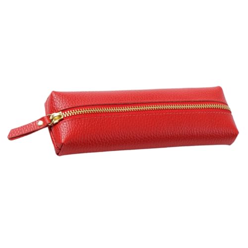 WRITWAA Federmäppchen mit Kratzschutz Rotes Stifteetui aus Langlebigem Material Organizer für Stifte Pinsel und Schreibwaren Kleines Unisex Mäppchen für Schule Büro von WRITWAA
