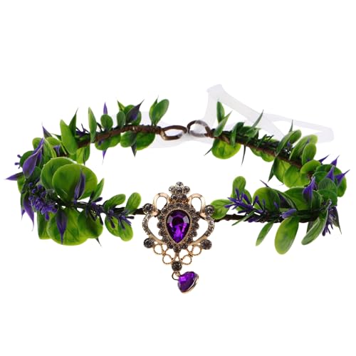 WRITWAA Feenkrone: Handgefertigter Boho-Blumenkopfschmuck, V-förmige Wassertropfen-Stirnkette, Hochzeitskrone, romantischer Brautkopfschmuck für Fotografie und Partys von WRITWAA