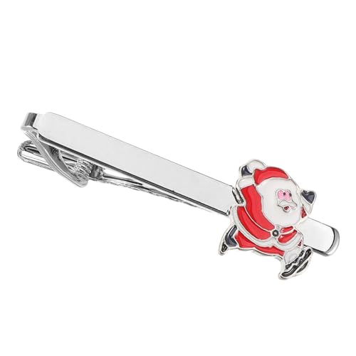 WRITWAA Festliche Santa Claus Krawattenklammer aus Robustem Legierungsmetall Langlebig und Widerstandsfähig als Weihnachtskrawattenclip für Herren Stilvolle Accessoire für Anzug und von WRITWAA