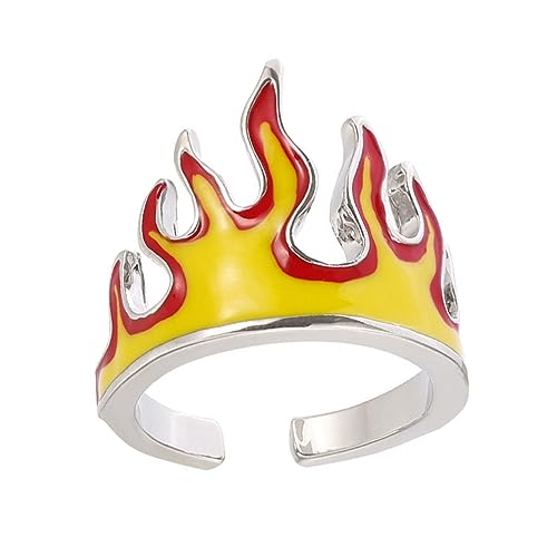 WRITWAA Feuerring Ringe im Punk-Stil männliche Fingerringe Dekorringe aura licht ring Studentischer Fingerring Mode-Fingerringe Europäische Mode Zubehör Freundschaft Metall (Eisen) von WRITWAA