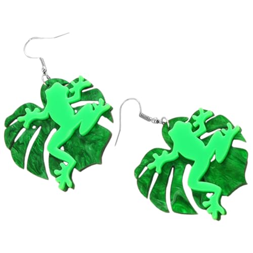 WRITWAA Frosch Ohrringe Damen Hängend Lustige Baumelnde Tier Ohrschmuck Leicht Komfortabel Passend für Frauen Mädchen mit Kreativem Design von WRITWAA