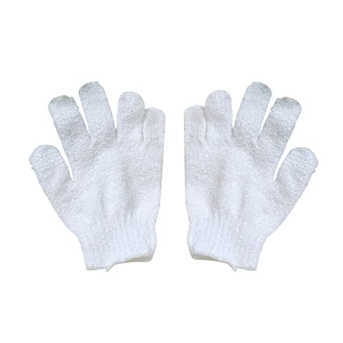 WRITWAA Fünf-finger-körperpeeling-handschuhe Badehandschuhe Für Sauna Und Dusche Schrubberhandschuh Aus Elastischem Material Leicht Zu Reinigen Geeignet Für Männer Und Frauen Weiß von WRITWAA