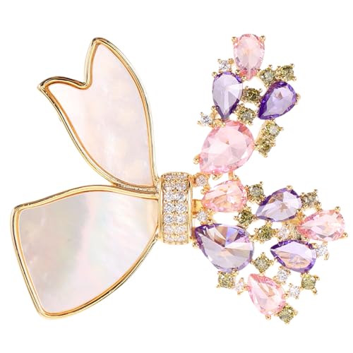 WRITWAA Funkelnde Schmetterling Brosche mit Strasssteinen Eleganter Ansteckpin für Damenmäntel Kleider und Pullover Vielseitiges Schmuck-accessoire für Hochzeit Verlobung Party und Alltag von WRITWAA