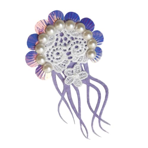 WRITWAA Jellyfish Haarklammer Mit Künstlichen Perlen Eleganter Haarschmuck Für Frauen Stylische Haarspange Für Partys Hochzeiten Und Fotoshootings in Violett Haarzubehör Für Besondere Anlä von WRITWAA