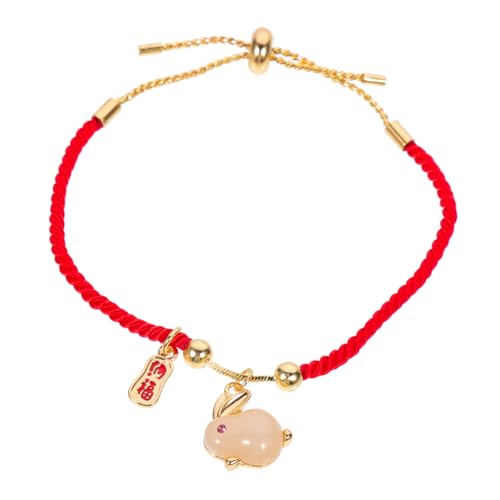 WRITWAA Geflochtenes Kaninchen-Armband Hase Teenager Aufkleber passende Armbänder Fußkettchen glücksbringer armband Handgewebte Kaninchenarmband Schutzarmbänder rotes Seilarmband Kupfer von WRITWAA