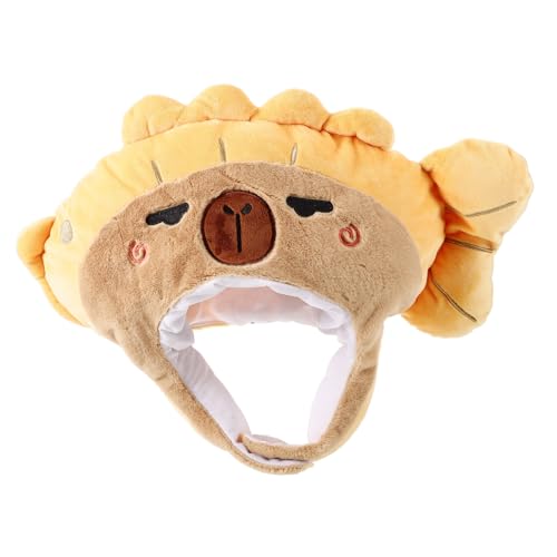 WRITWAA Adorable Gelbe Fisch Kopf-haube Plüsch-hut Für Karneval Und Halloween Lustiges Cosplay-zubehör Weich Und Leicht Perfektes Für Partys Und Kostüme von WRITWAA