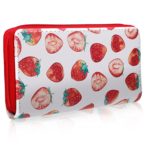 WRITWAA Strawberry Wallet Zipper Geldbörse Für Damen Lange Clutch Mit RFID-Schutz Kawaii Design Für Mädchen Für Kreditkarten Und Münzen Für Und Täglichen Gebrauch von WRITWAA
