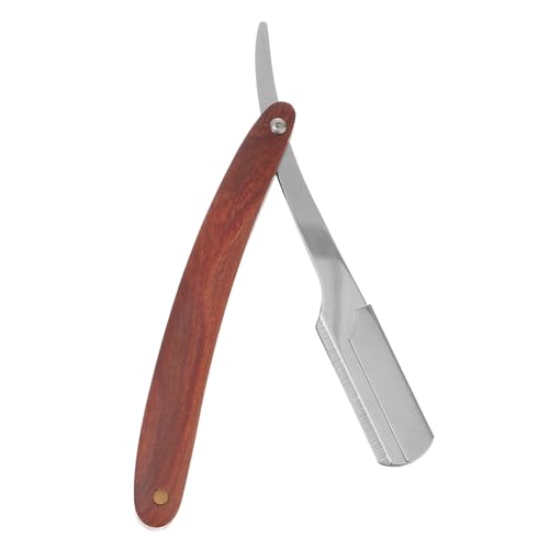 WRITWAA Gerader Friseurrasierer mit Holzgriff Handrasierer für Bartpflege Manuelles Rasiermesser für Männer für Friseursalons und Zuhause Langlebig und Tragbar von WRITWAA
