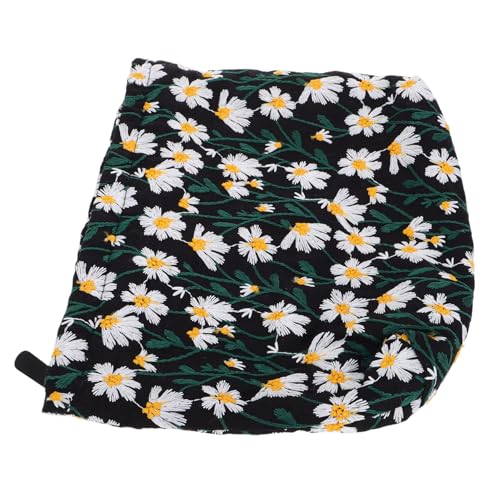 WRITWAA Daisy Kosmetiktasche Aus Canvas Mit Stickerei Kleine Toilettentasche Für Damen Multifunktionale Make-up-Tasche Mit Organisiertem Innenraum Für Reisen Und Aufbewahrung von WRITWAA