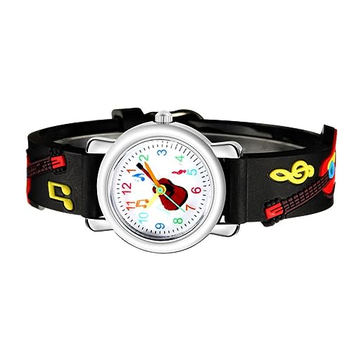WRITWAA Gitarrenmuster Armbanduhr für Jungen Stilvolle Lernuhr Geburtstagsgeschenk Leicht Angenehm zu Strapazierfähiges Material von WRITWAA