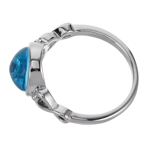 WRITWAA Glasring Damen Us Ovaler Statement Ring Minimalistischer Polierter Schmuck für Frauen und Mädchen Modischer Verlobungs und Hochzeitsschmuck von WRITWAA