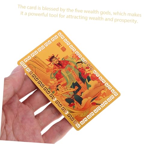 WRITWAA Glückbringende Amulettkarte Drachenjahr God of Fortune Design Leichte Tragbare Schutzkarte für Geldbörse Chinesisches Glücksbringer-Amulett Dekorative Wohlstands-Karte von WRITWAA