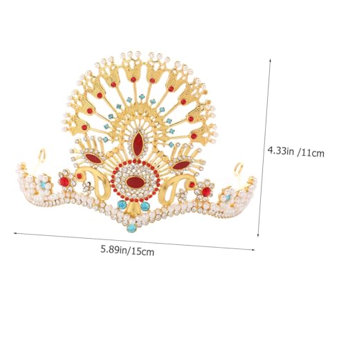 WRITWAA Goldfarbene Hochzeit Damen Strasssteine Tiara Brautschmuck Leichtes Festival Braut Kopfschmuck von WRITWAA