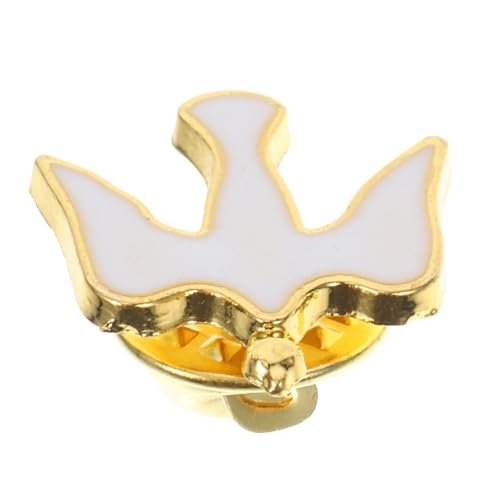 WRITWAA Goldfarbene Religiöse Anstecknadel Friedenstaube Emaillierte Brosche mit Robustem Design Spirituelles Schmuckaccessoire für Feierlichkeiten und Besondere Anlässe von WRITWAA