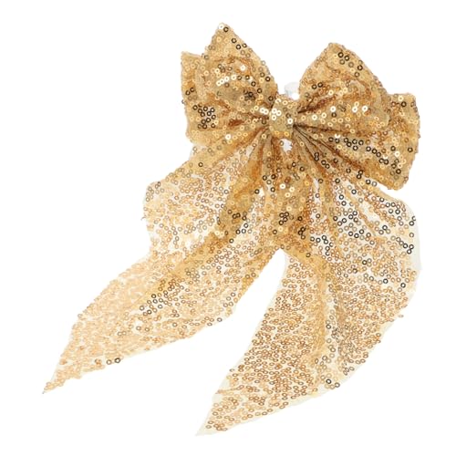 WRITWAA Goldfarbener Haarschleifen clip Große Glitzernde Schleife Haarschmuck Für Mädchen Teens Vielseitiger Haarspangen Schmuck Für Partys Und Alltag von WRITWAA