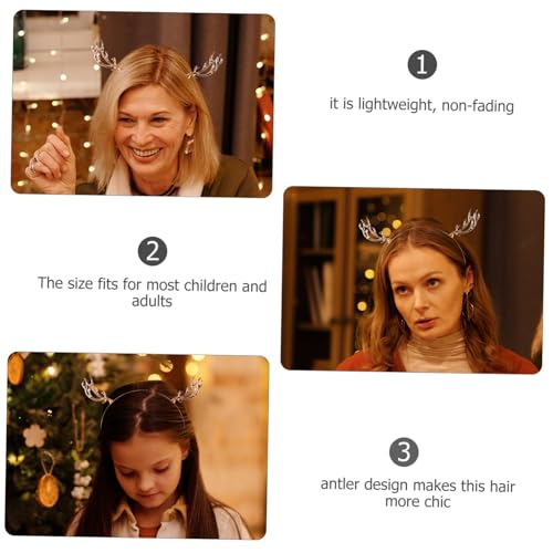WRITWAA Goldfarbenes Rentier Geweih Stirnband aus Leichtem Langlebigem Legierungs Material Verformungsfrei Passend für Damen und Festlicher Haarschmuck für Weihnachten Karneval und Partys von WRITWAA