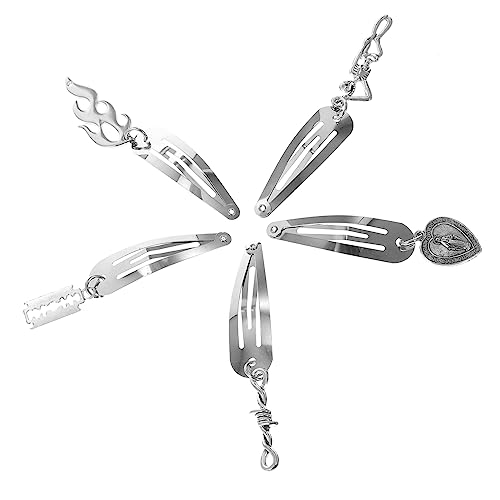 WRITWAA Gothic Haarspangen 5 Paar Metall Haarnadeln für und Mädchen Druckknopf Halloween Haarschmuck Gothic-Accessoires Geeignet für Cosplay und Besondere Anlässe von WRITWAA