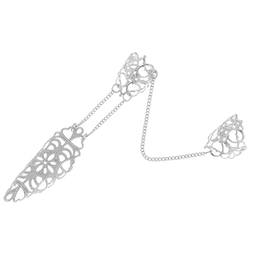 WRITWAA Kettenfingerring Mit Nagelklauen-design Metallring Für Damen Modischer Schmuck Für Teenager-mädchen Leichter Vintage-ring Für Alltag Und Party von WRITWAA
