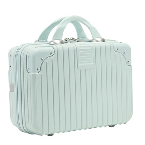 WRITWAA Großer Kosmetikkoffer aus Langlebigem Abs PC Material Geräumiger Make up Koffer mit Mehreren Schichten Praktischer Organizer für Reisen und Alltag Stilvoller Vintage mintfarbton von WRITWAA